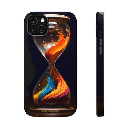 Introducing the "Colorful Sands Hourglass" Cell Phone Case – Embrace Time's Beauty with a Mesmerizing Hourglass Design -MagSafe Tough Cases