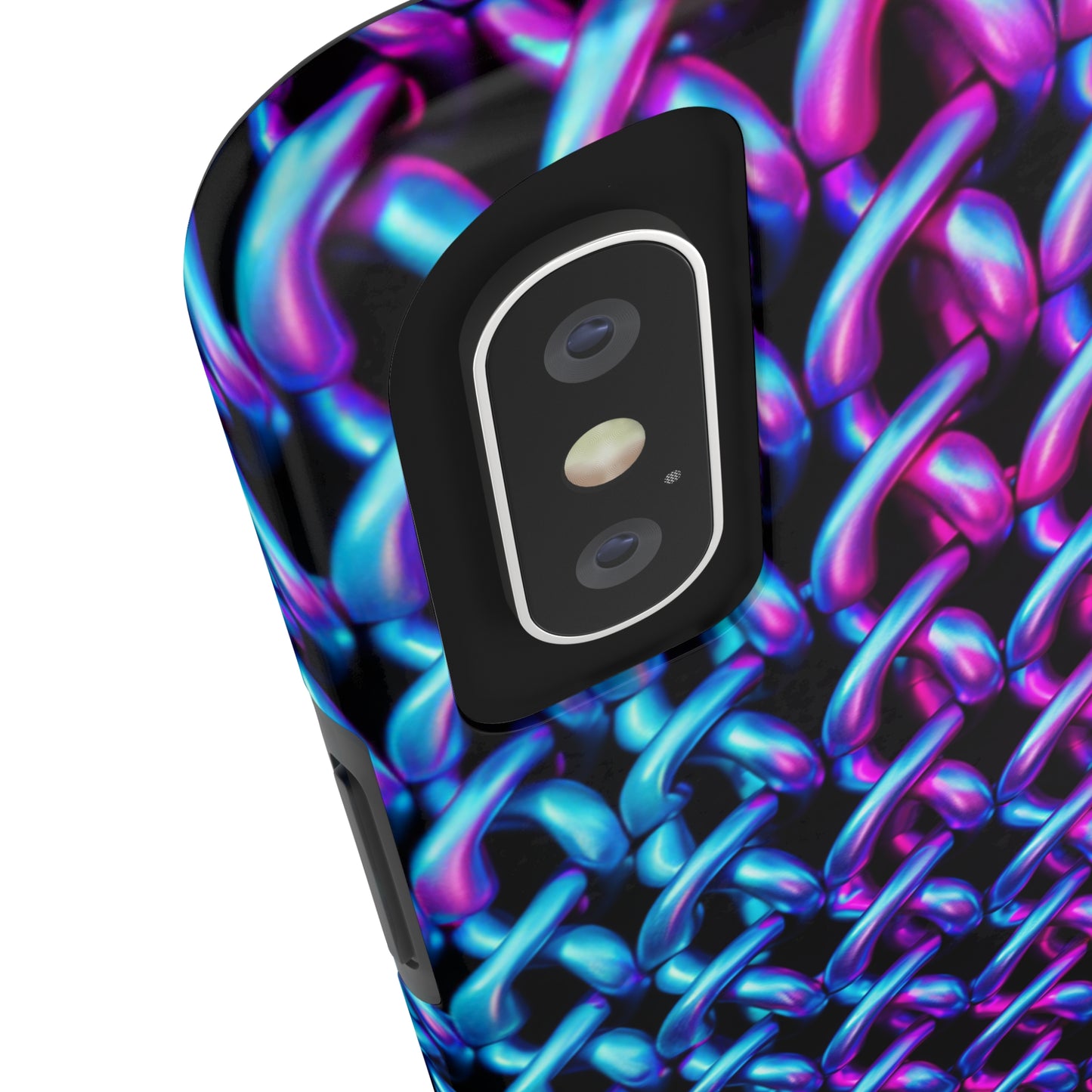 Introducing the "Neon Chainlink Glow" Cell Phone Case – Illuminate Your Style with Vibrant Chain Pattern Design -Tough Phone Cases