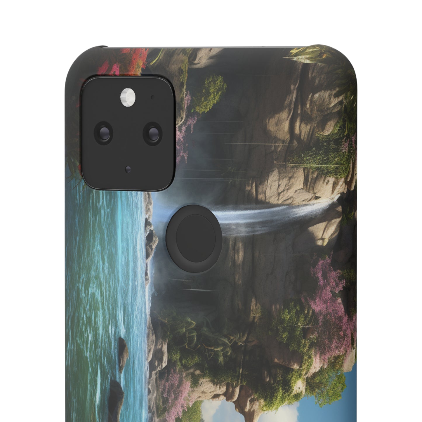 Introducing the "Nature's Cascade" Cell Phone Case – Capture Majestic Beauty with Rock Cliffs and Waterfall! -Snap Cases