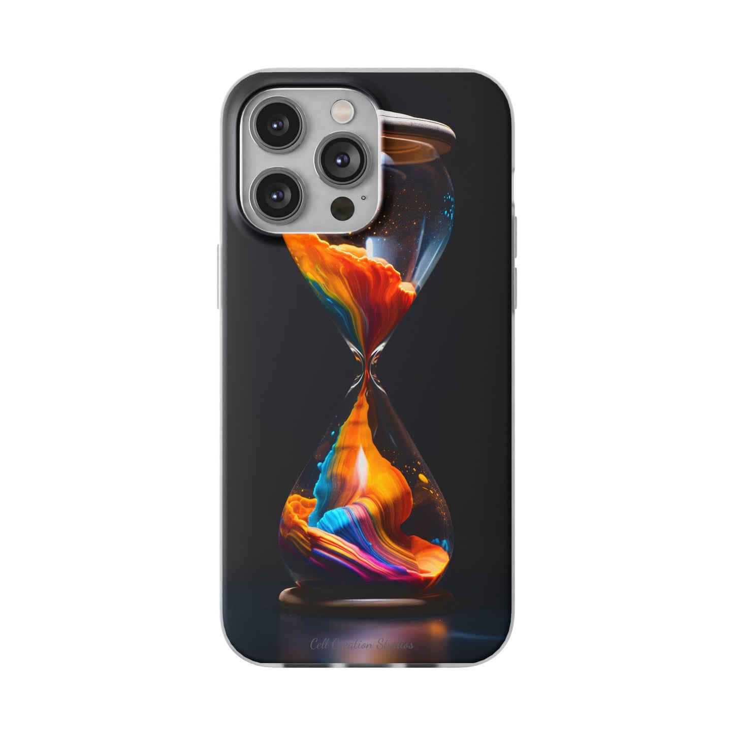 Introducing the "Vibrant Sands of Time" Cell Phone Case – Embrace the Beauty of Colorful Hourglass Design -Flexi Cases