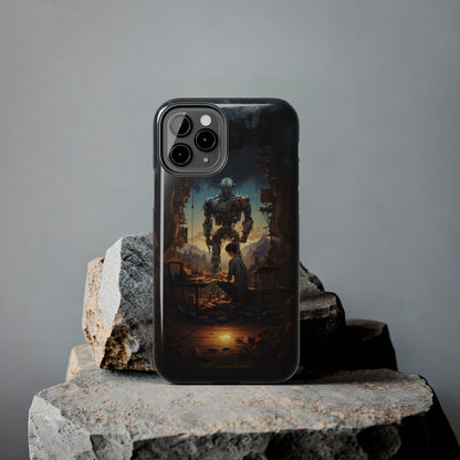 Introducing the "Mechanical Bond" Cell Phone Case – Witness a Captivating Moment of Giant Robot and Boy -Tough Phone Cases