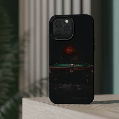 "Rack 'Em Up in Style: Pool Table-Themed Phone Case with Space Background" -MagSafe Tough Cases