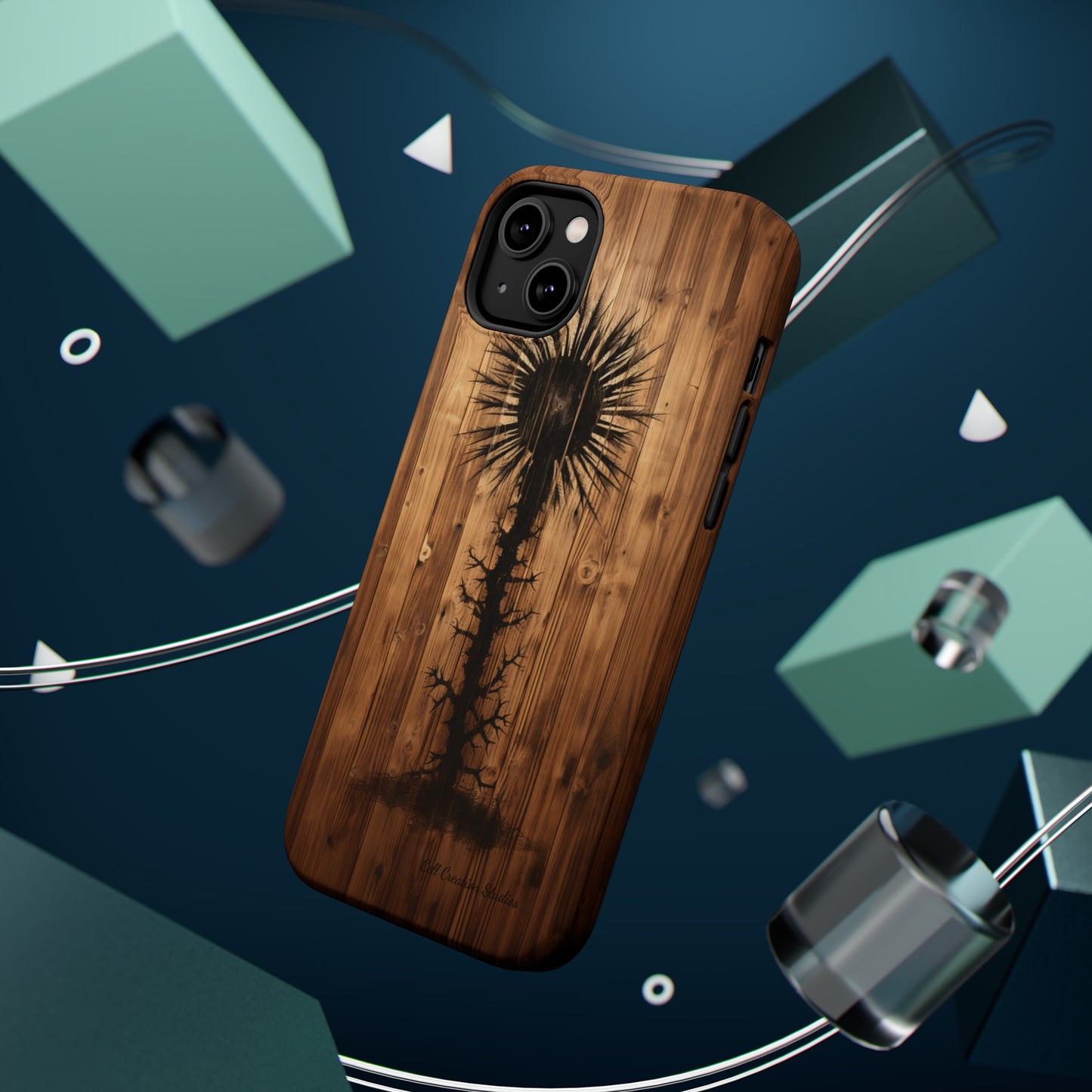 "Desert Plant on Wood Themed Phone Case: Embrace Nature's Beauty" -MagSafe Tough Cases