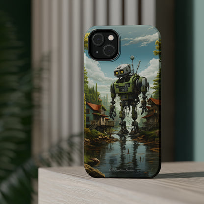 Introducing the "Robo-Rescue" Cell Phone Case – Witness a Heartwarming Scene of Robot Seeking Assistance -MagSafe Tough Cases