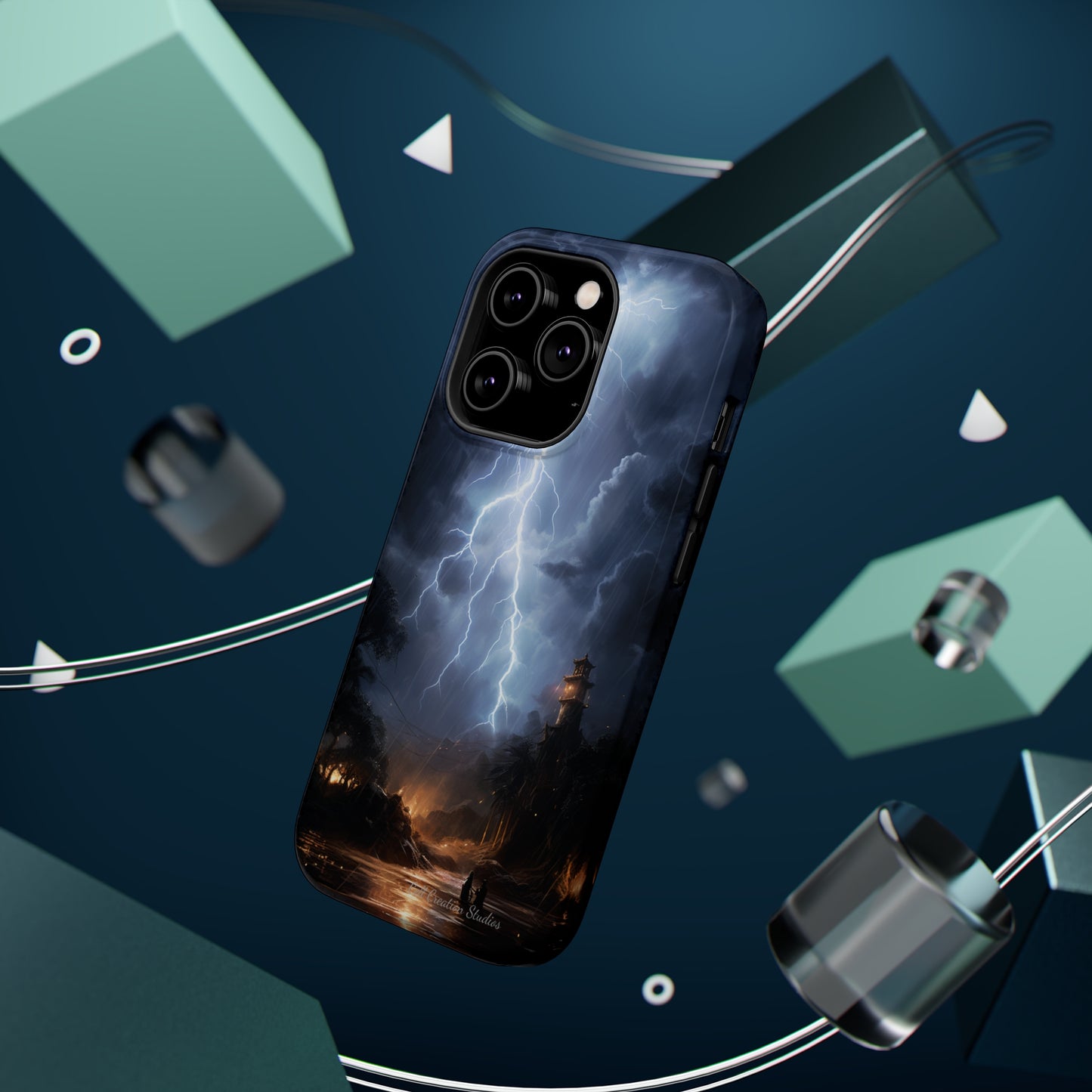 Introducing the "Electric Skies" Cell Phone Case – Unleash the Power of the Storm -MagSafe Tough Cases