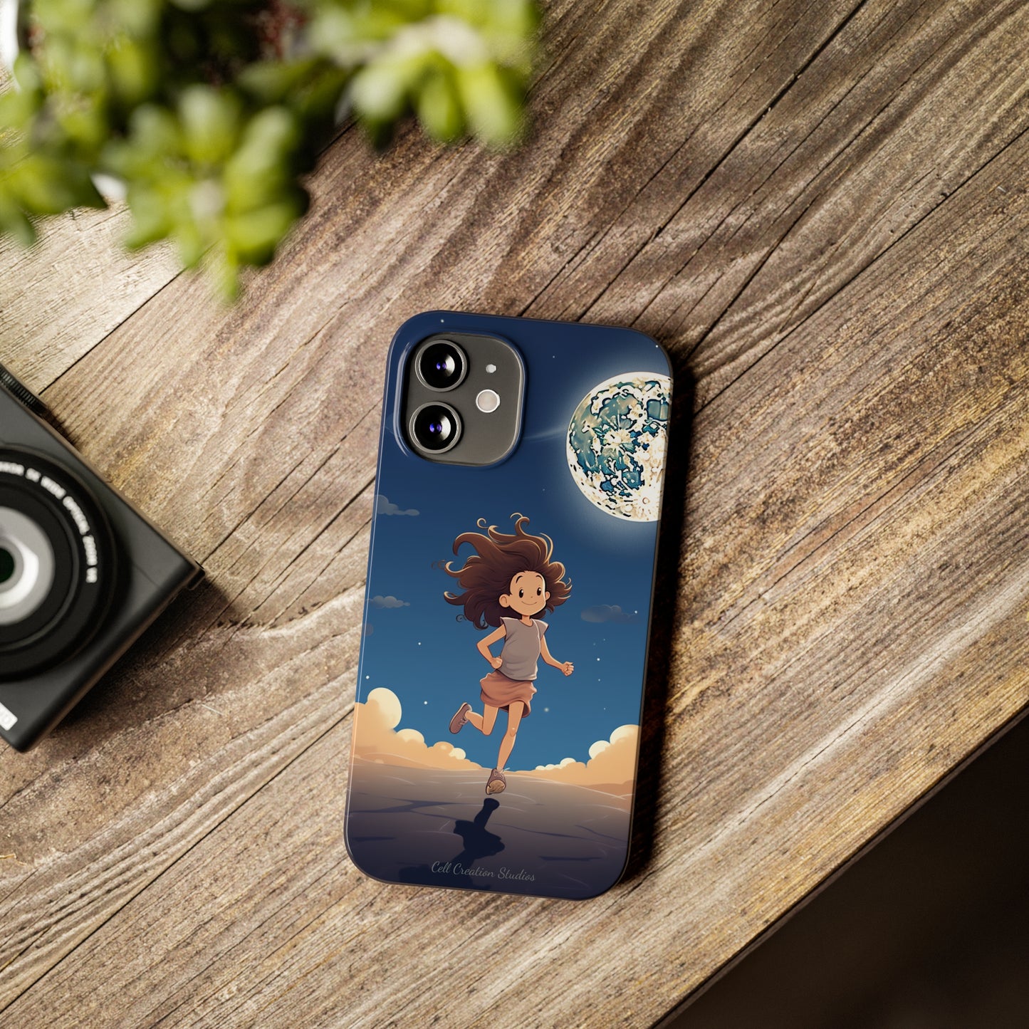 Introducing the "Moonlit Runner" Cell Phone Case – Embrace Adventure with a Captivating Moonlit Design -Slim Phone Cases