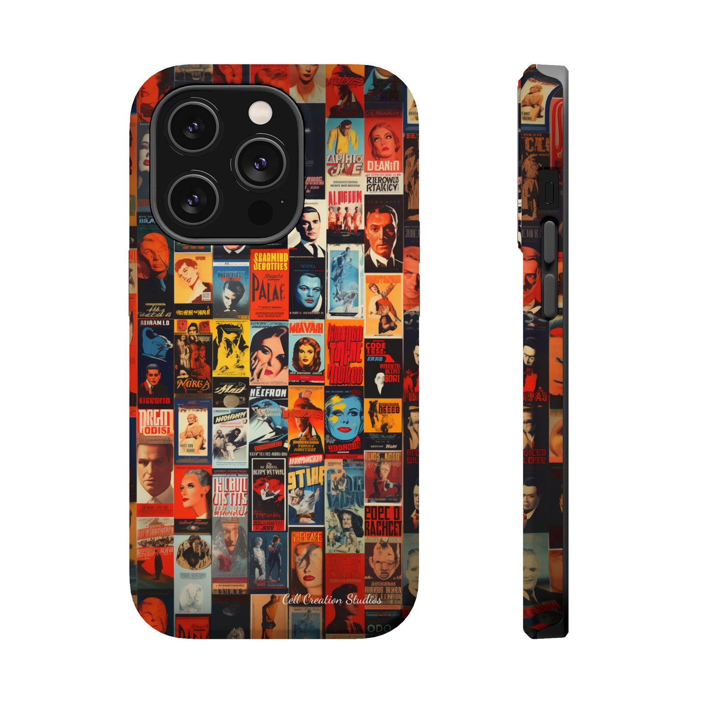 Introducing the "Vintage Movie Poster Collage" Cell Phone Case – Timeless Hollywood Charm -MagSafe Tough Cases