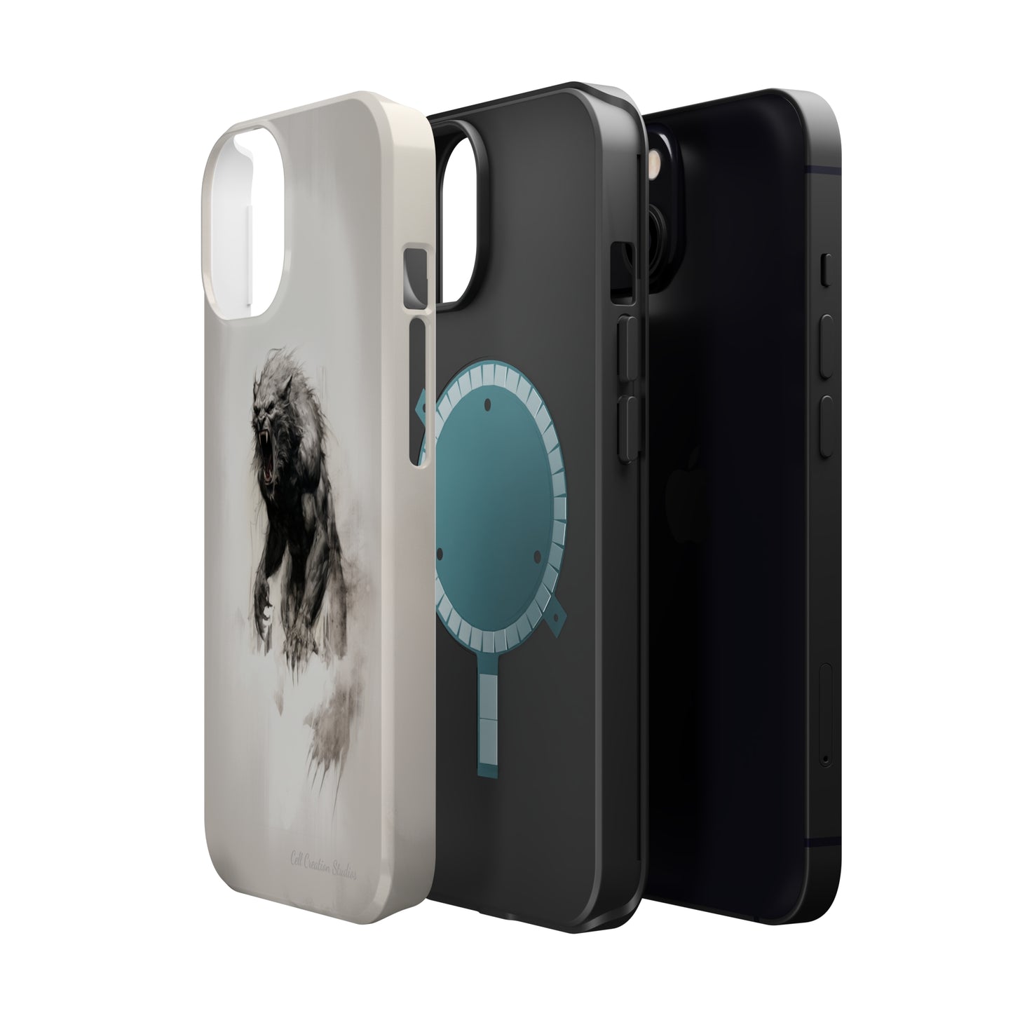 "Moonlit Shadow" Werewolf Sketch Cell Phone Case -MagSafe Tough Cases