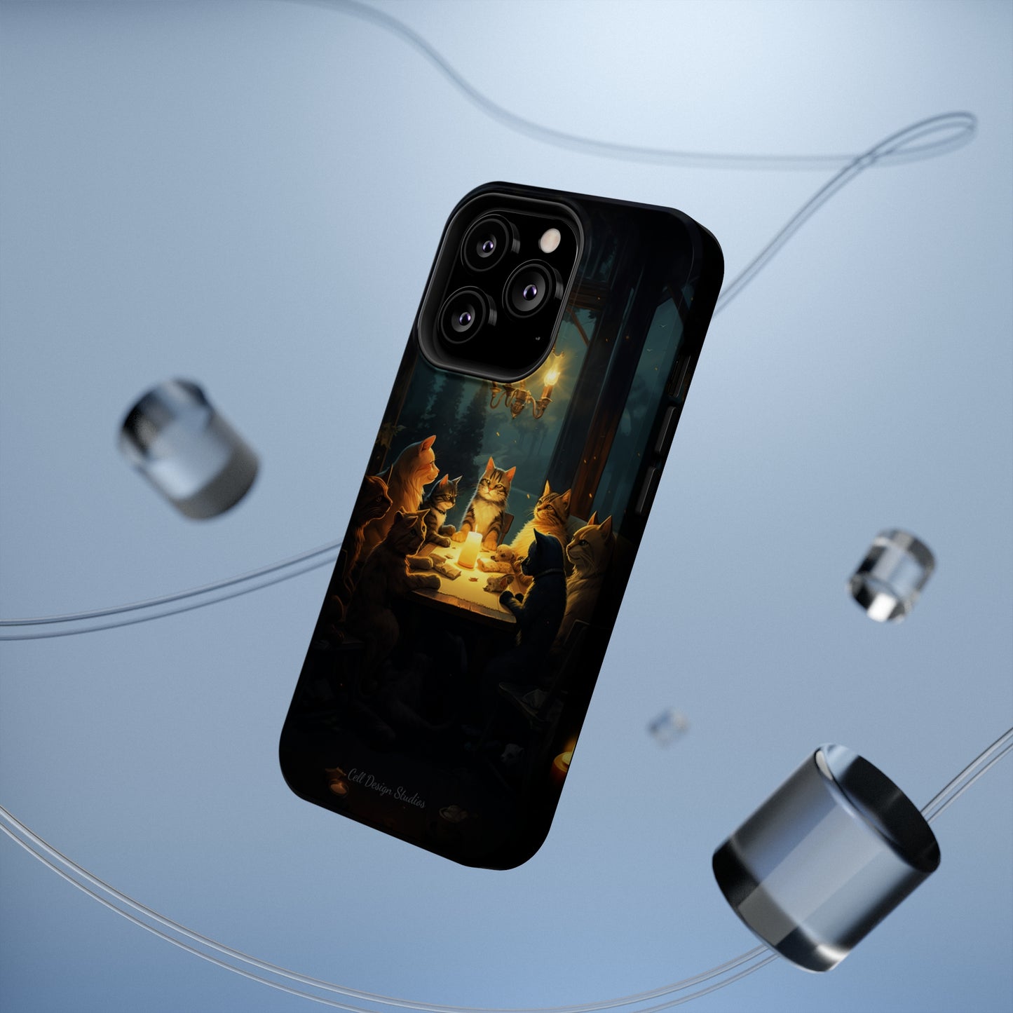 Introducing the "Paws & Whiskers Soirée" Cell Phone Case – A Feast of Friendship Under the Stars! -MagSafe Tough Cases