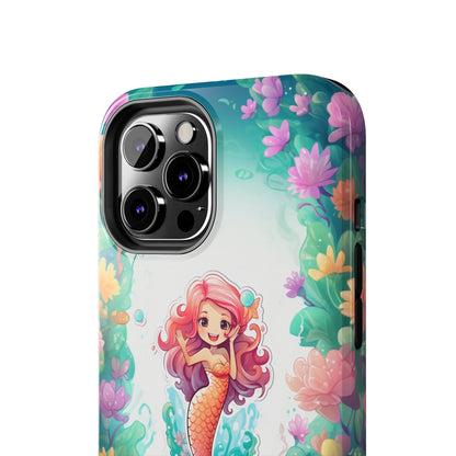 "Pink Seaflower Mermaid" -Tough iPhone Cases