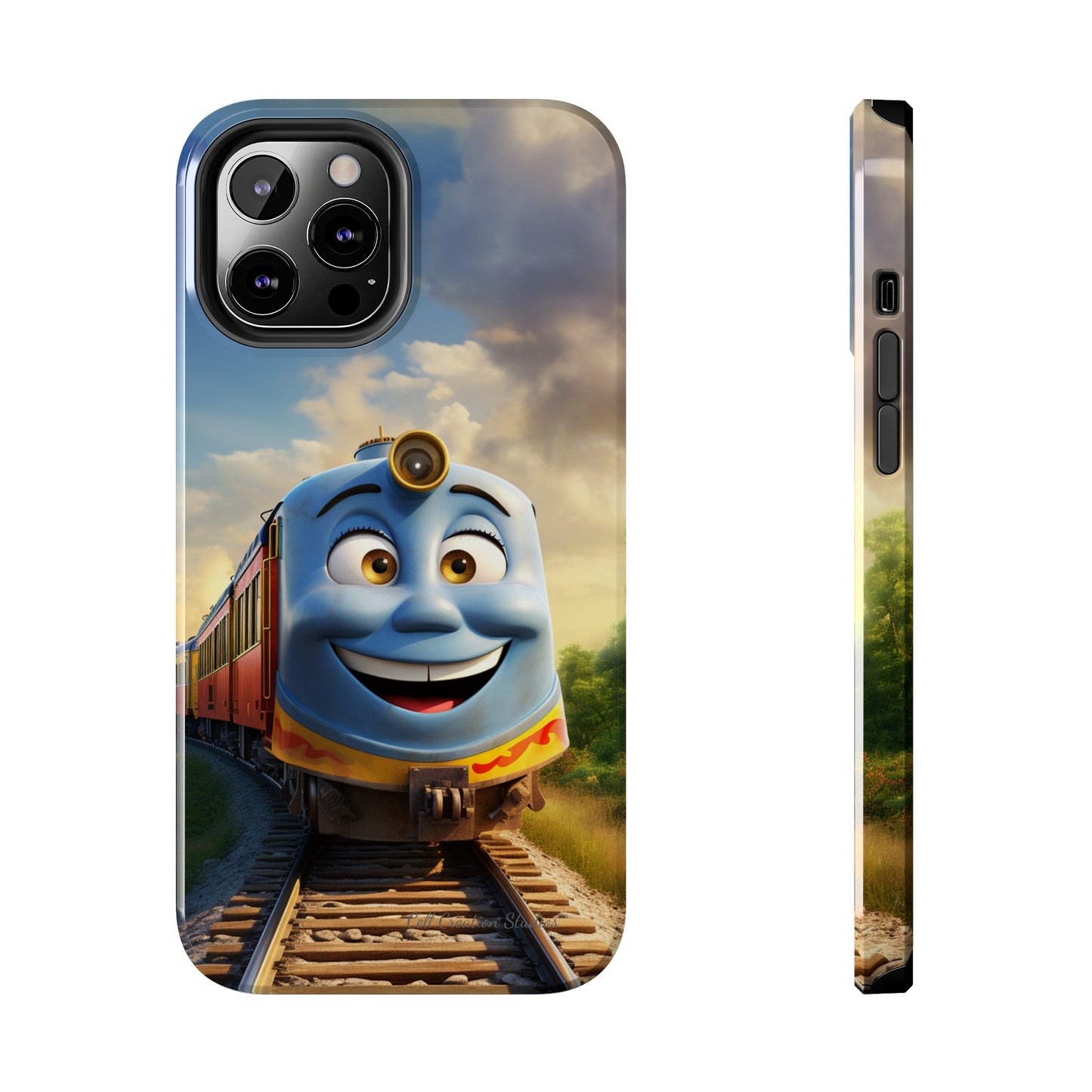 The "Smiling Blue Train" Phone Case -Tough Phone Cases