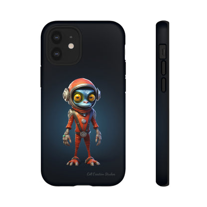 The "AstroGuard" Animated Blue Alien Astronaut Phone Case -Tough Cases