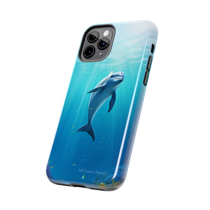 Introducing the "Dolphin Serenity" Cell Phone Case – Dive into Tranquility with a Graceful Dolphin -Tough Phone Cases