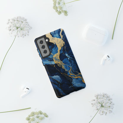 "Azure Elegance Marble" -Tough Samsung Cases