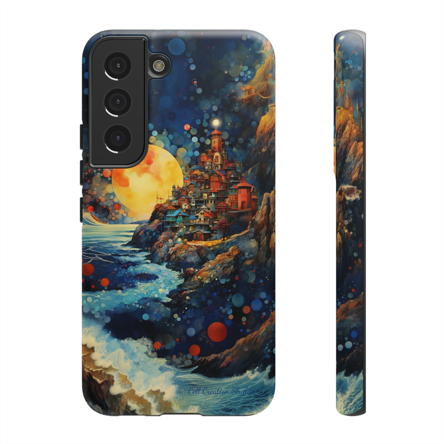 "Moonlit Coastal Vista" -Tough Samsung Phone Cases