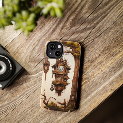 Introducing the "Mystical Wooden Clock" Cell Phone Case – Embrace Enchantment and Timeless Beauty -Tough Phone Cases