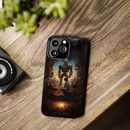 Introducing the "Mechanical Bond" Cell Phone Case – Witness a Captivating Moment of Giant Robot and Boy -Slim Phone Cases