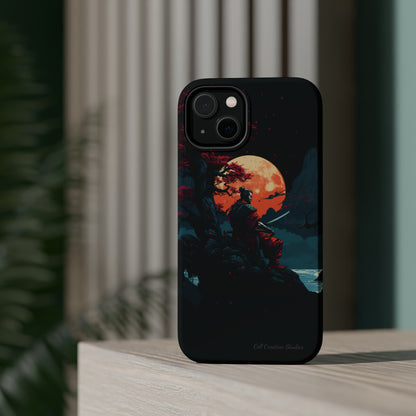 Introducing the "Moonlit Samurai Serenity" Cell Phone Case – Embrace Elegance and Strength -MagSafe Tough Cases