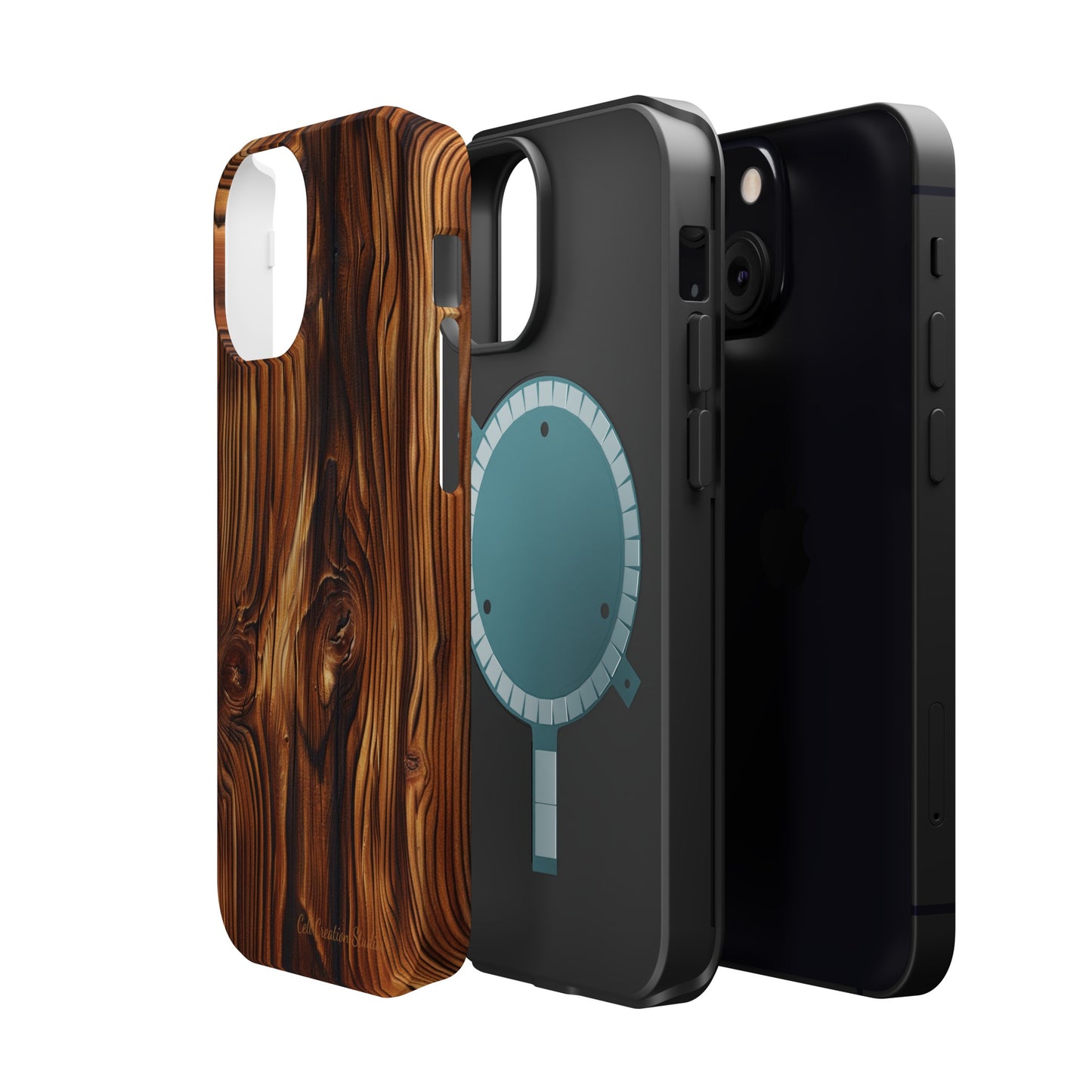 "Wood Grain Elegance" -MagSafe Tough iPhone Cases