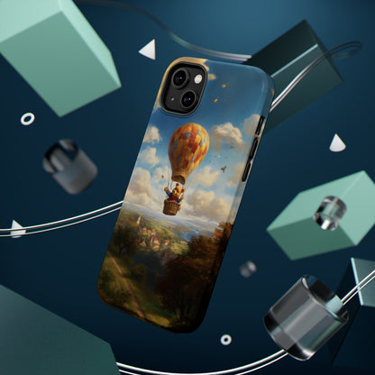 Introducing the "Winnie-The-Pooh's Balloon Adventure" Cell Phone Case – Soar to New Heights in Style -MagSafe Tough Cases