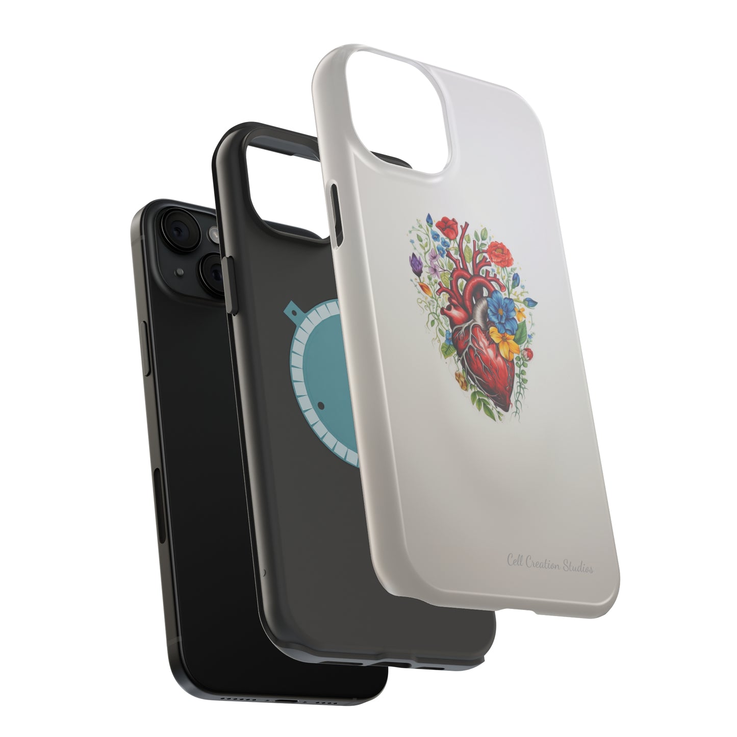 "Floral Heart Harmony" -MagSafe Tough iPhone Cases