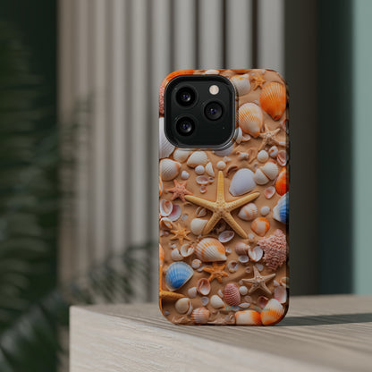 "Seaside Serenity Phone Case: Starfish and Seashells" -MagSafe Tough Cases