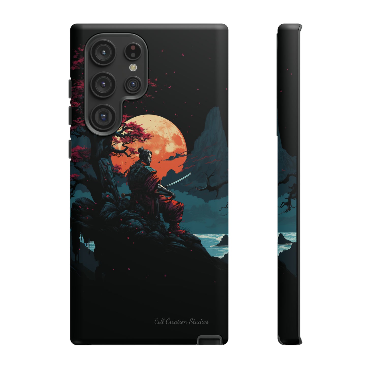 Introducing the "Moonlit Samurai Serenity" Cell Phone Case – Embrace Elegance and Strength -Tough Cases