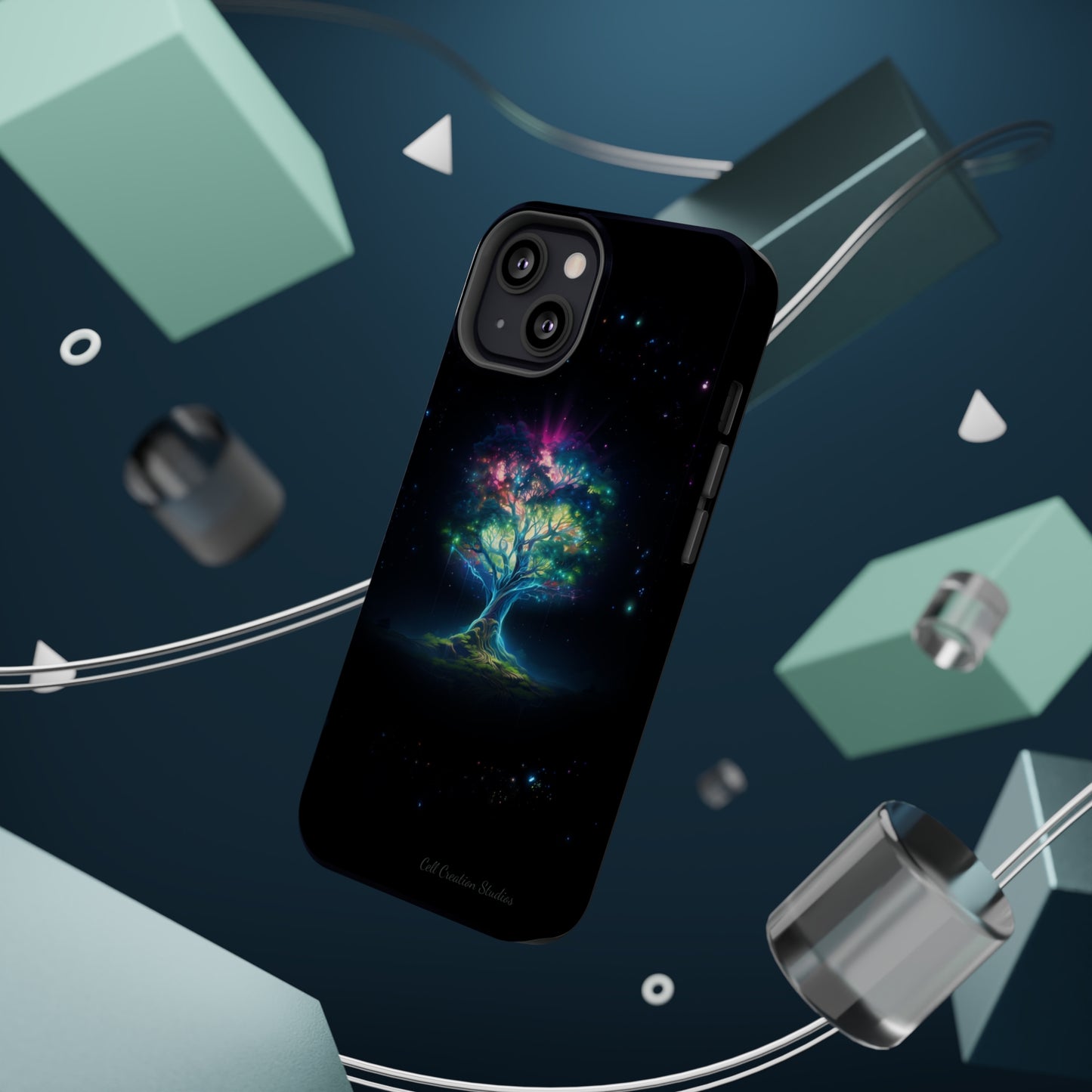 Introducing the "Holographic Tree of Life" Cell Phone Case – A Visionary Blend of Art and Technology -MagSafe Tough Cases