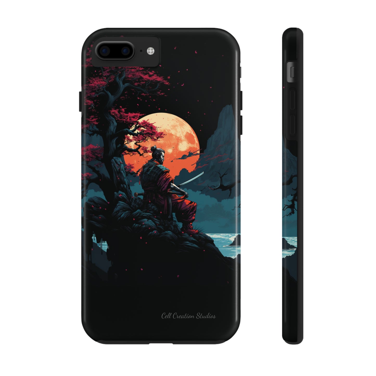 Introducing the "Moonlit Samurai Serenity" Cell Phone Case – Embrace Elegance and Strength -Tough Phone Cases