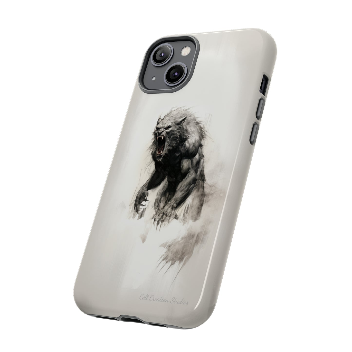 "Moonlit Shadow" Werewolf Sketch Cell Phone Case -Tough Cases