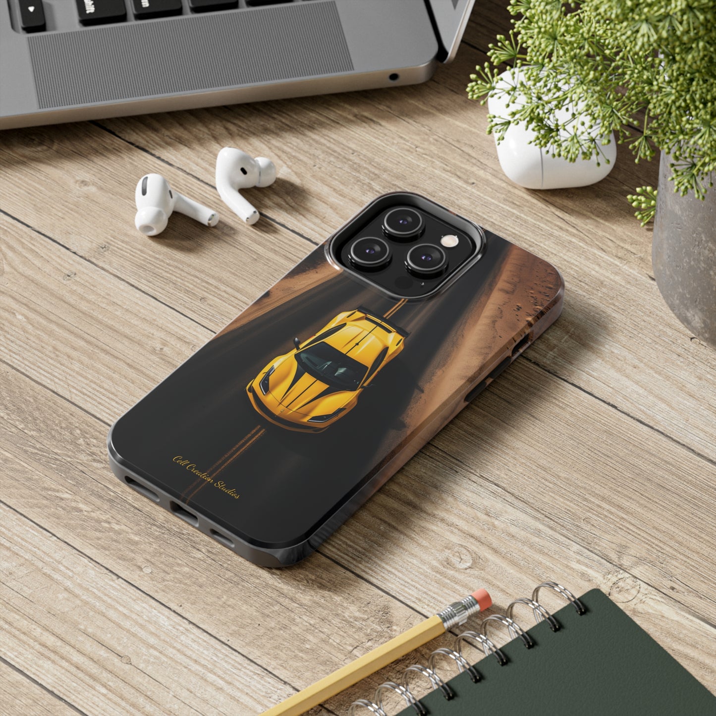 Introducing the "Desert Speedster" Cell Phone Case – Feel the Thrill of a Ferrari Racing through the Desert! -Tough Phone Cases