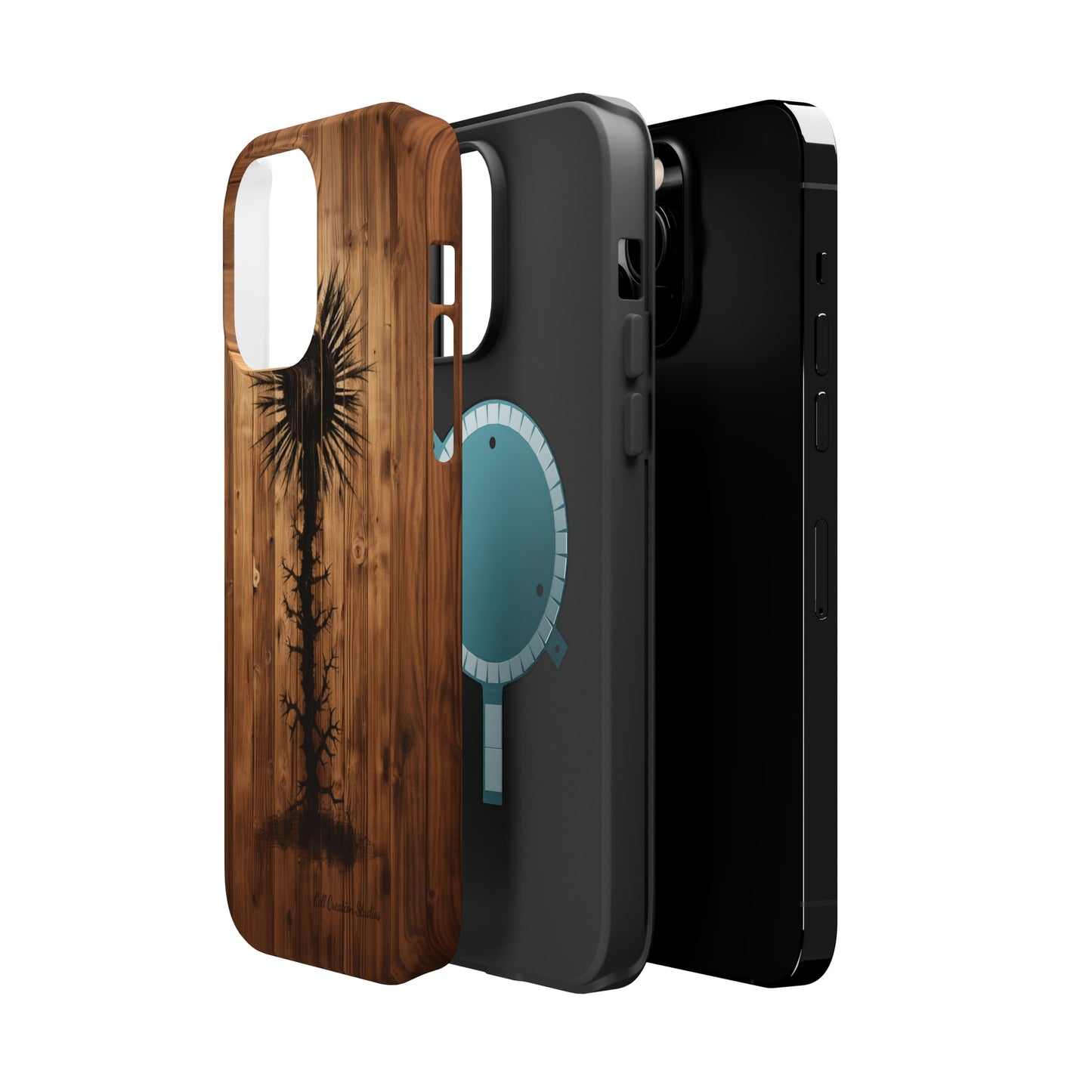 "Desert Plant on Wood Themed Phone Case: Embrace Nature's Beauty" -MagSafe Tough Cases