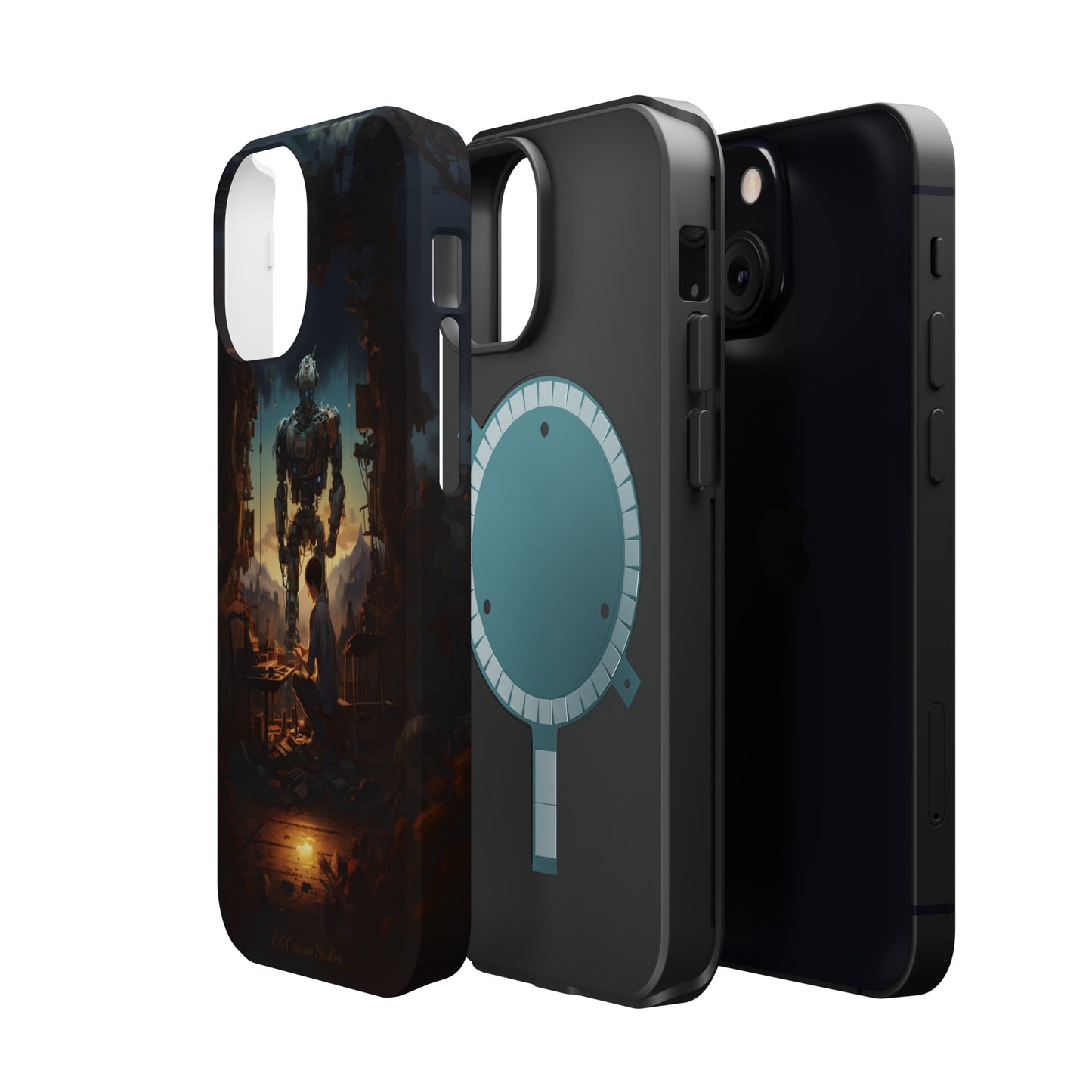 Introducing the "Mechanical Bond" Cell Phone Case – Witness a Captivating Moment of Giant Robot and Boy -MagSafe Tough Cases