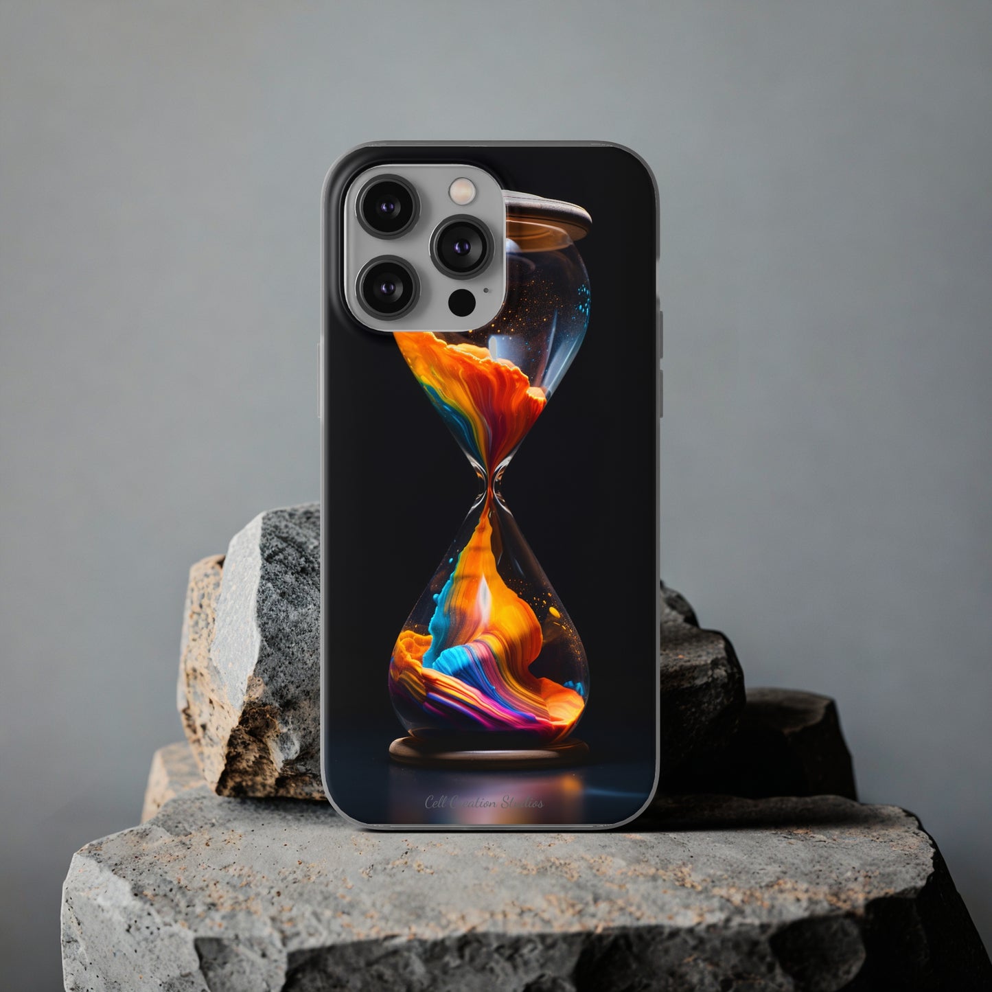 Introducing the "Vibrant Sands of Time" Cell Phone Case – Embrace the Beauty of Colorful Hourglass Design -Flexi Cases