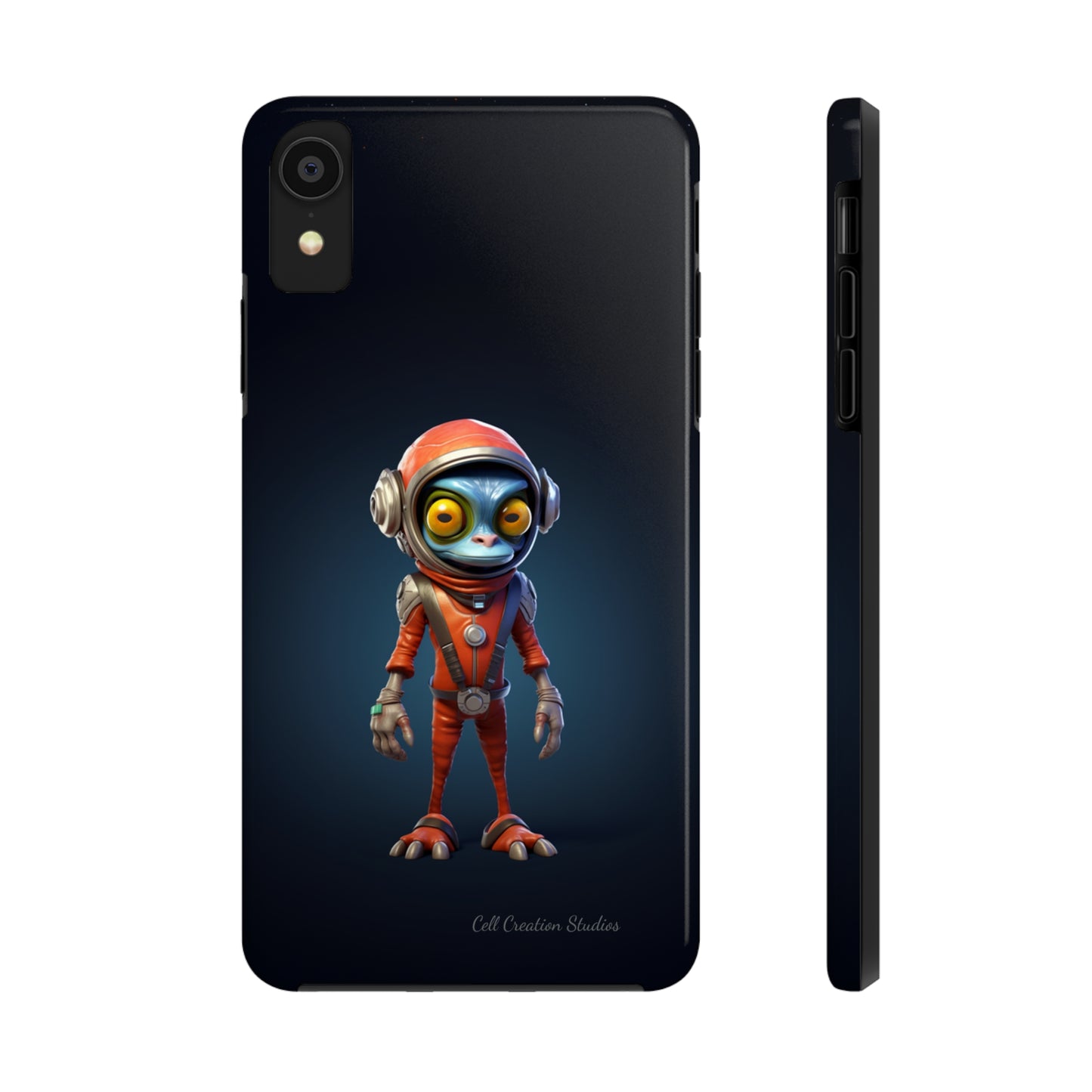 The "AstroGuard" Animated Blue Alien Astronaut Phone Case -Tough Phone Cases