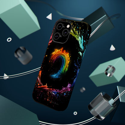 "Vibrant Swirls Painted on Black" Cell Phone Case -MagSafe Tough Cases