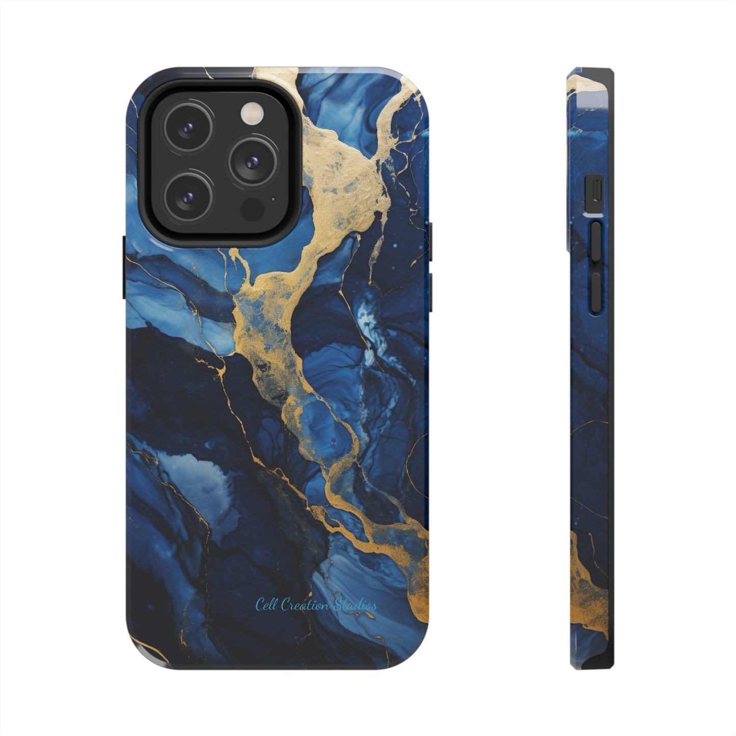 "Azure Elegance Marble" -Tough iPhone Cases