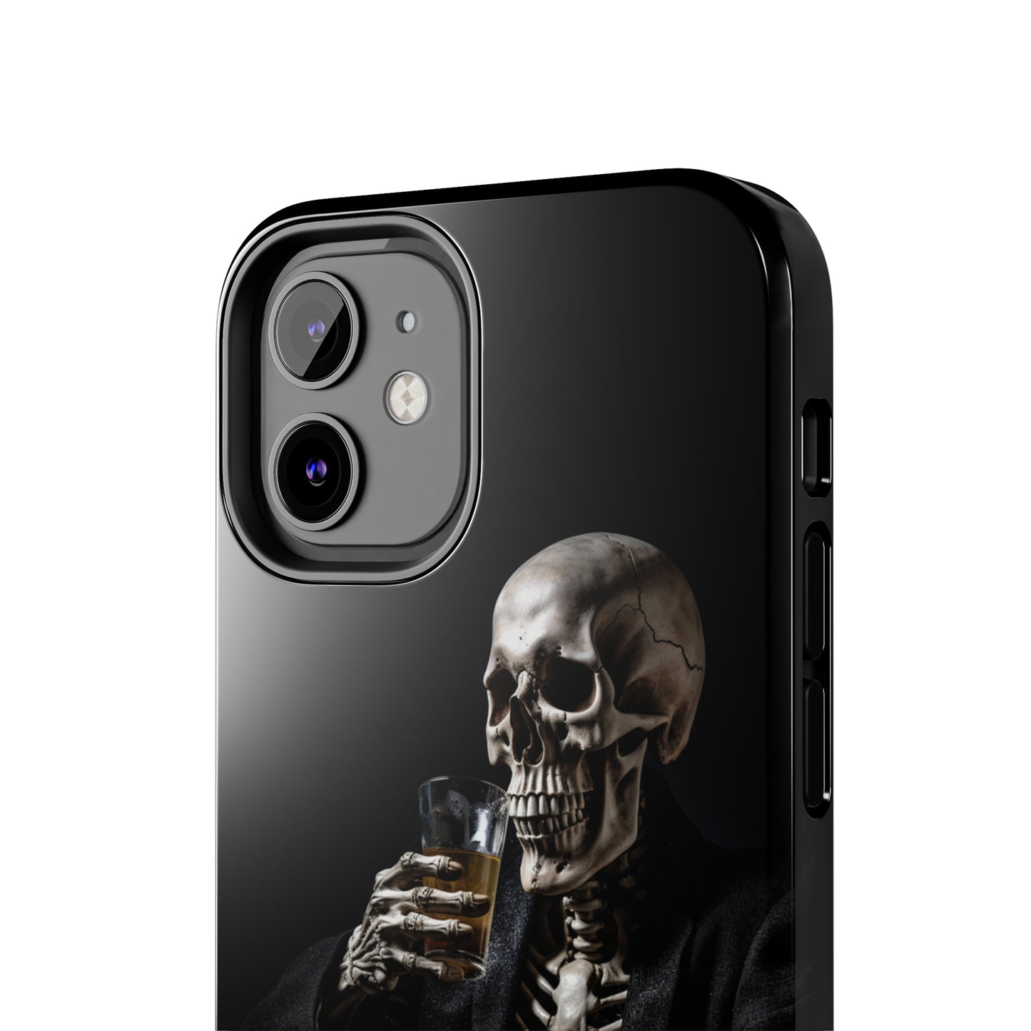 "Embrace the Dark Side with Our Skeleton Drinking Phone Case" -Tough Phone Cases