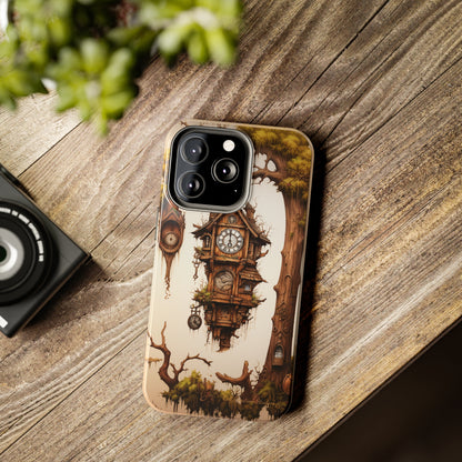 Introducing the "Mystical Wooden Clock" Cell Phone Case – Embrace Enchantment and Timeless Beauty -Tough Phone Cases