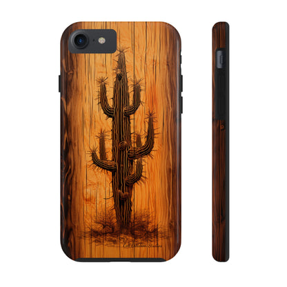 "Cactus Burnt Wood" Phone Case -Tough Phone Cases