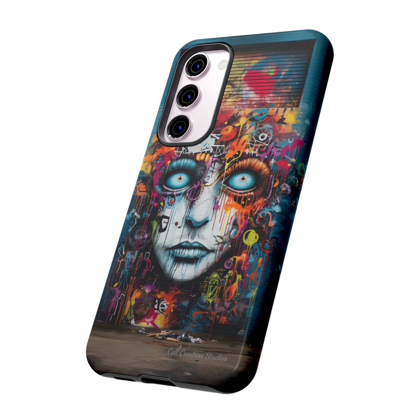 Elevate Your Style with our "Graffiti Face Concrete Wall" Phone Case -Tough Cases