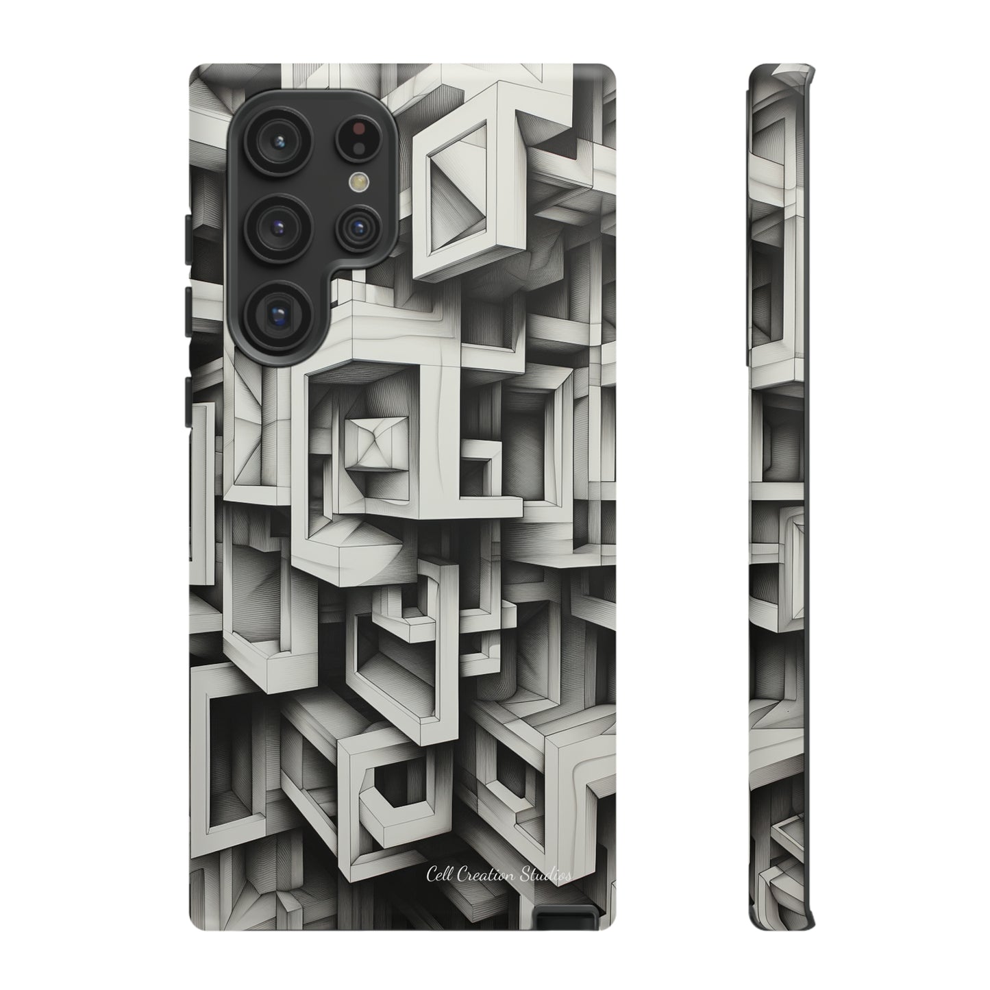 The "Geometric Right Angles" Cell Phone Case -Experience Sleek Simplicity-Tough Phone Cases-Tough Cases