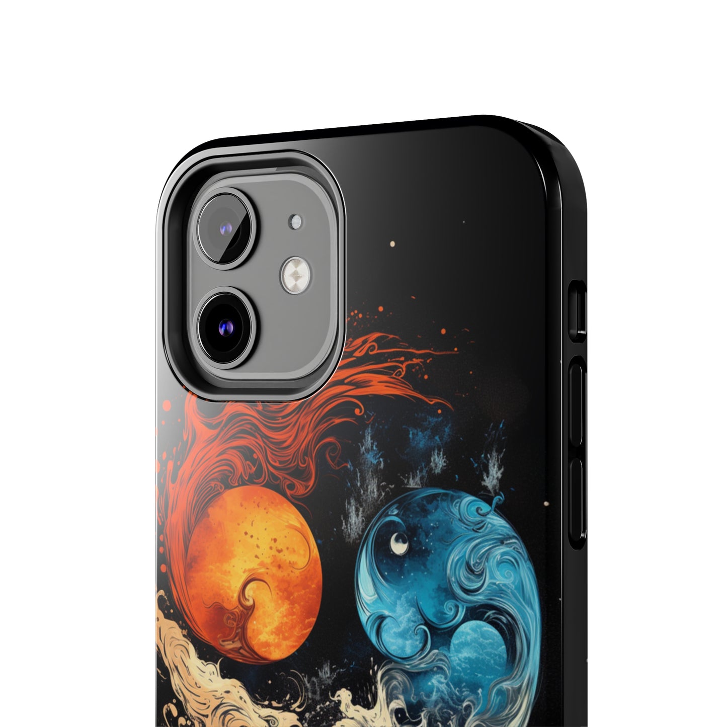 "Harmony in Contrast: Orange and Blue Yin and Yang Phone Case" -Tough Phone Cases