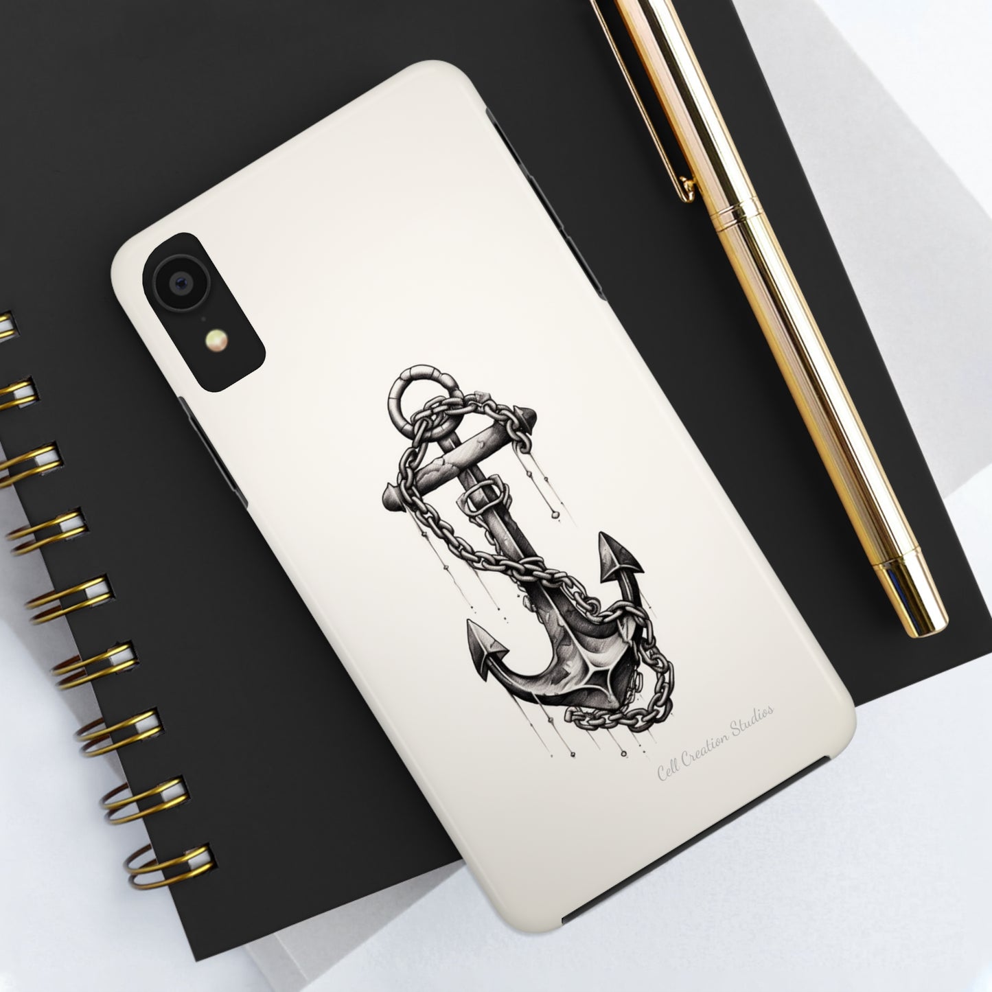 "Nautical Elegance Anchor" -Tough iPhone Cases