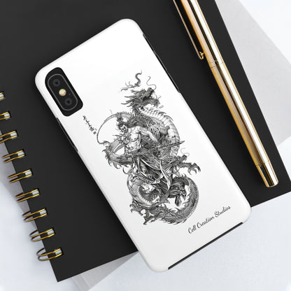 "Samurai and Dragon Sketch" -Tough iPhone Cases