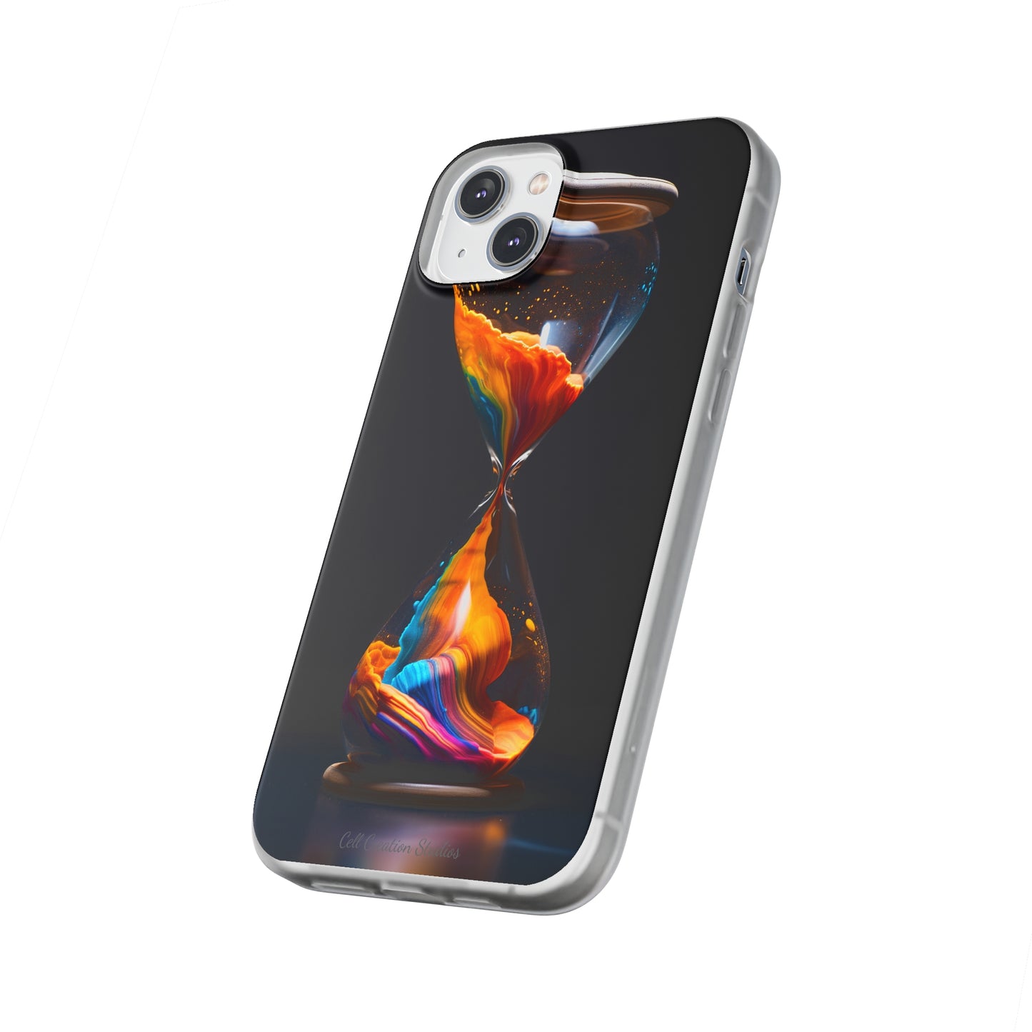 Introducing the "Vibrant Sands of Time" Cell Phone Case – Embrace the Beauty of Colorful Hourglass Design -Flexi Cases