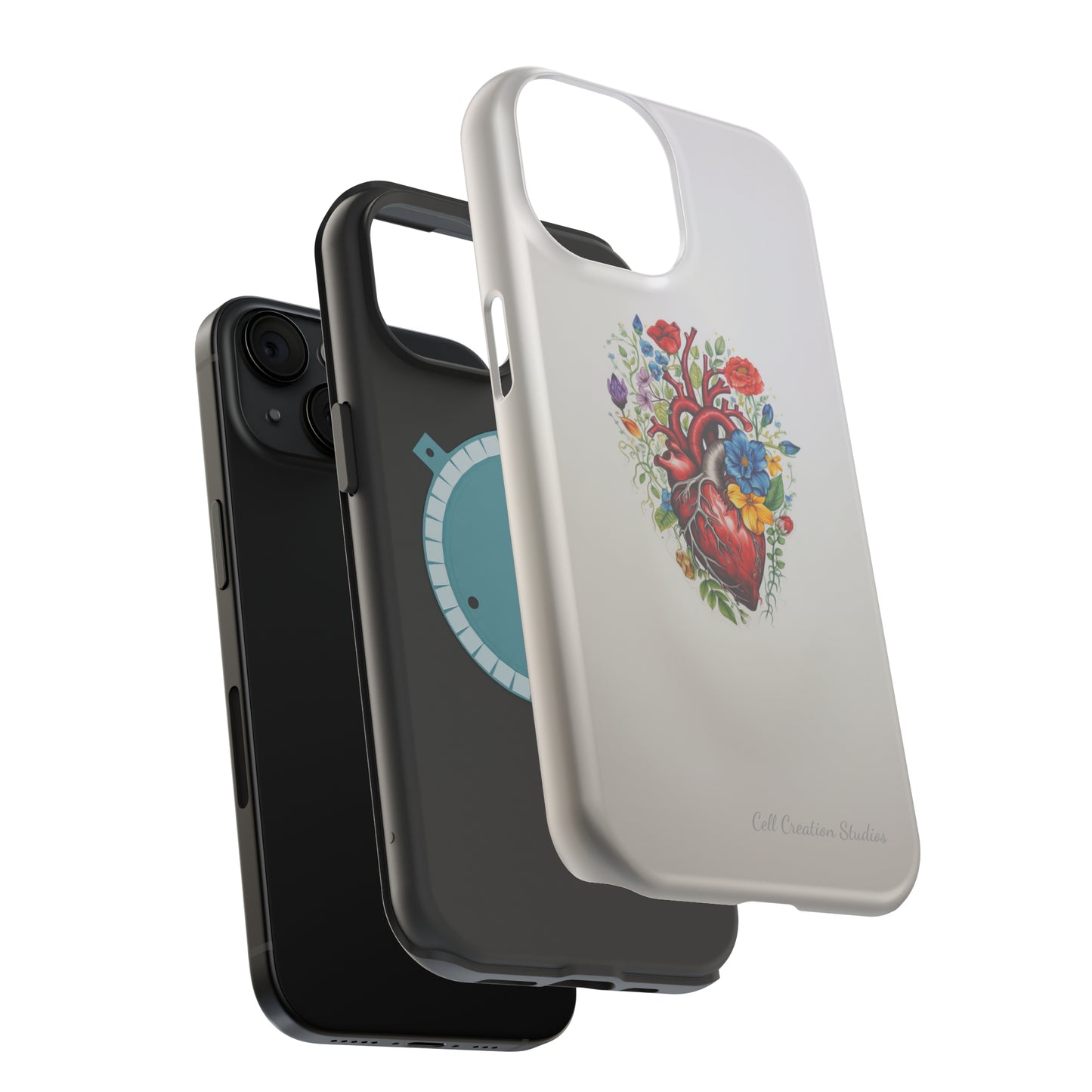 "Floral Heart Harmony" -MagSafe Tough iPhone Cases