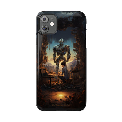 Introducing the "Mechanical Bond" Cell Phone Case – Witness a Captivating Moment of Giant Robot and Boy -Slim Phone Cases