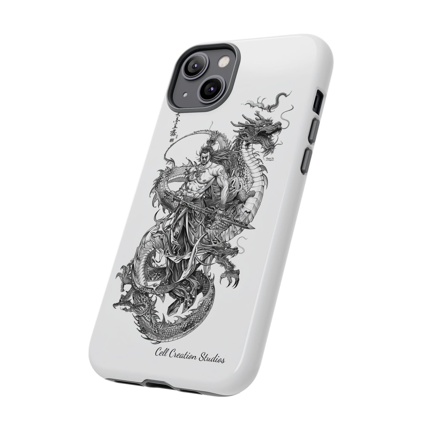 "Samurai and Dragon Sketch" -Tough iPhone Cases