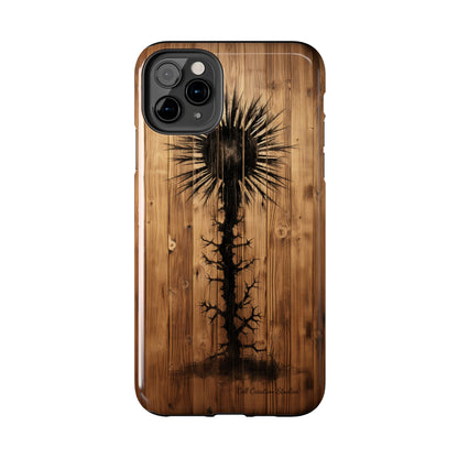 "Desert Plant on Wood Themed Phone Case: Embrace Nature's Beauty"-Tough Phone Cases